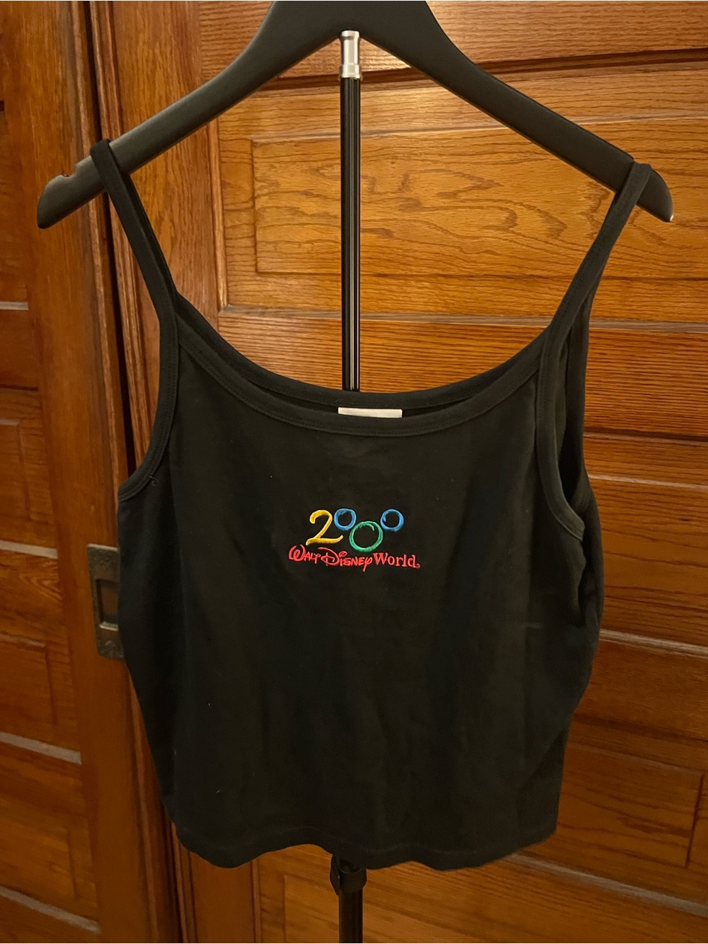 Disney Black Women's Camisole with Colorful 2000 Embroidery
